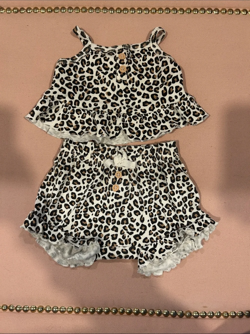RZ by Rachel Zoe 6/9M Leopard Print Ruffle Tank & Short Set 🐆
